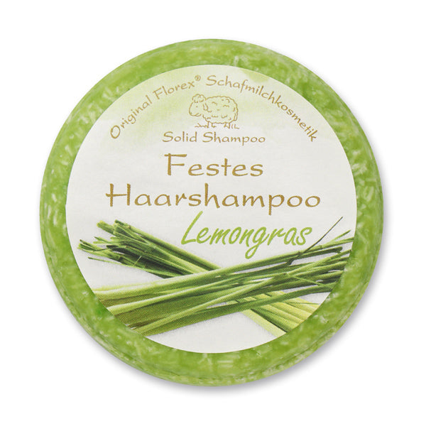 Festes Haarshampoo mit Lemongras 58g in Dose, Morgentau