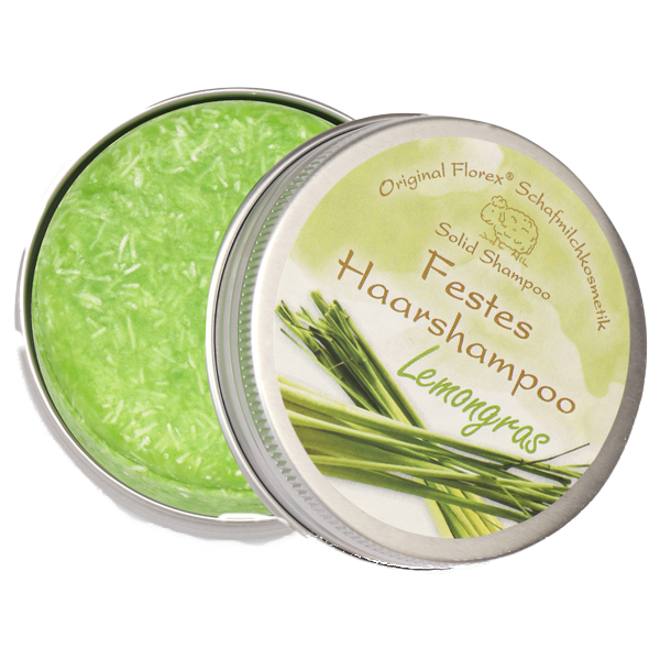 Festes Haarshampoo mit Lemongras 58g in Dose, Morgentau