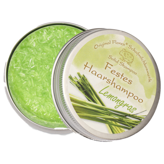 Festes Haarshampoo mit Lemongras 58g in Dose, Morgentau